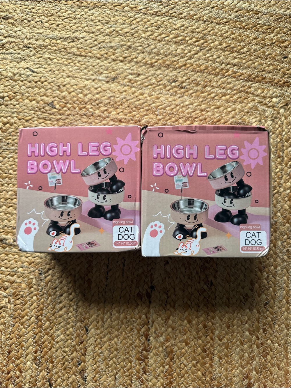 NIB High Leg Bowl for Pets - Pink Set of 2 - Picture 2 of 6